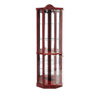 Glass Cabinet Lighted Corner Cabinet Corner Display Curio Cabinet, Glass Display With Light(Included)Bar Cabinet,Wine Cabinet with Adjustable Glass Shelves Carved Decoration Cherry Light(Included) - Grand Goldman Shop