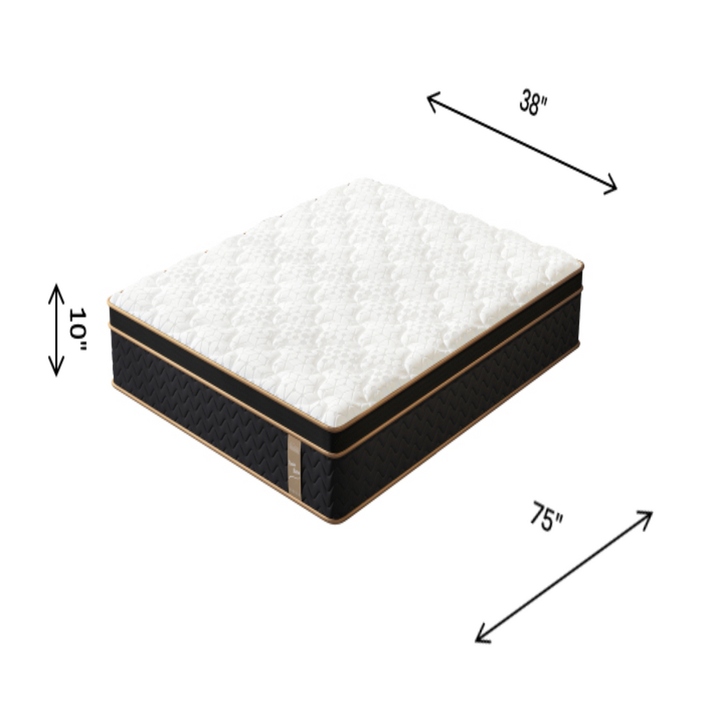 Twin Mattress, 10 Inch Plush Hybrid Mattresses with Gel Memory Foam, Fiberglass-Free Mattress in a Box, Individual Pocket Spring-Motion Isolation-Edge Support, CertiPUR-US Certified - Grand Goldman Shop