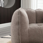 Soft Chenille Bean Bag Chair with High Resilient Foam for Living Room and Bedroom, Comfortable Square Lazy Sofa with Footstool for Adults - Grand Goldman Shop