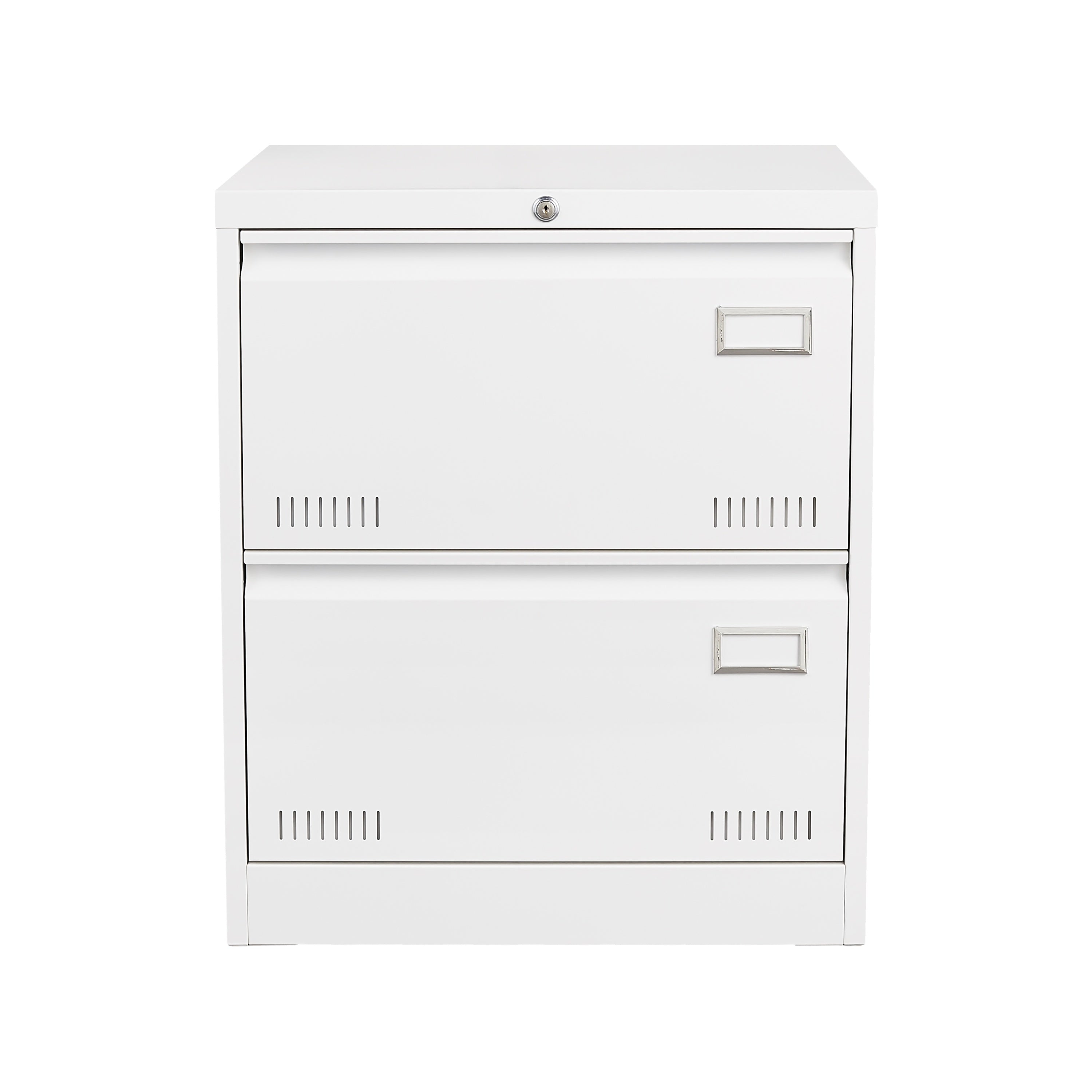 White Metal Lateral File Cabinet with Lock, 3 Drawers for Office/Home, Anti-Tip Design - Grand Goldman