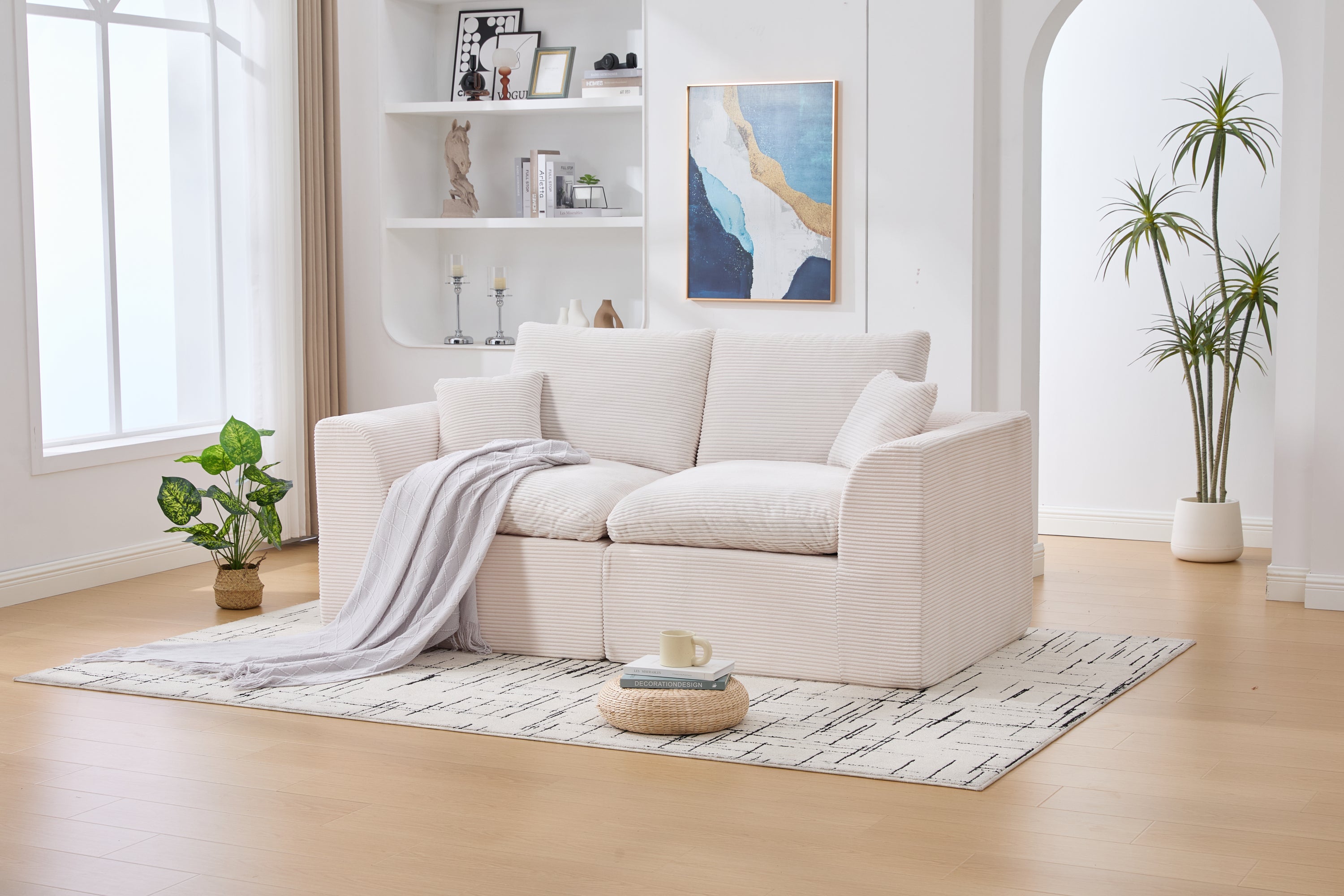 UNITED WE WIN Modular Sectional Sofa Cloud Couch,Comfy Cloud Modern Sofa,2 Seater with Cushion Covers Removable Furniture for Living Room Bedroom Apartments Dorms,No Assembly Required - Grand Goldman Shop