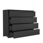8 Drawers Dresser for Bedroom, Wood Bedroom Dresser Modern Drawer Chest, 8 Chest of Drawer, Tall Dresser for Closet, Dressers Organizer for Living Room, Closet,Black - Grand Goldman Shop