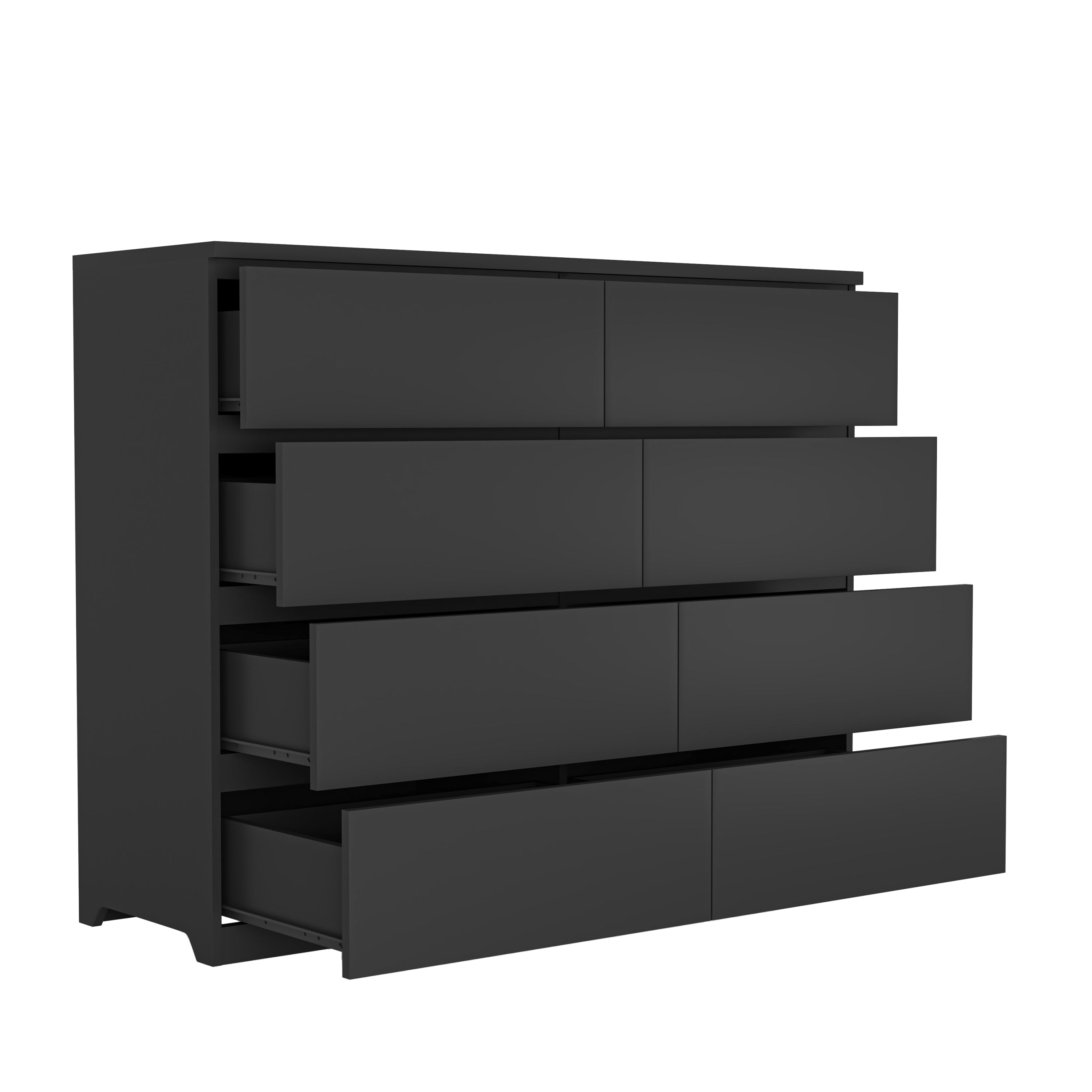 8 Drawers Dresser for Bedroom, Wood Bedroom Dresser Modern Drawer Chest, 8 Chest of Drawer, Tall Dresser for Closet, Dressers Organizer for Living Room, Closet,Black - Grand Goldman Shop