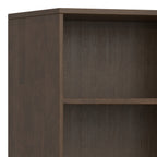 Harper 5 Shelf Bookcase in Walnut Brown with Solid Wood Construction and Mid-Century Modern Design - Grand Goldman