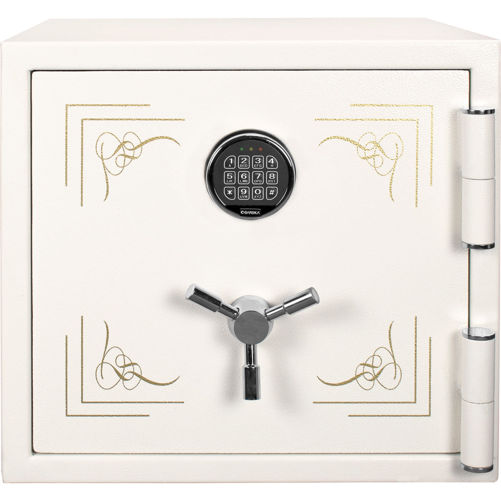 Fireproof Jewelry Safe with Keypad Lock, White Steel, 1.91 Cubic Ft | Premium Home Decor - Grand Goldman