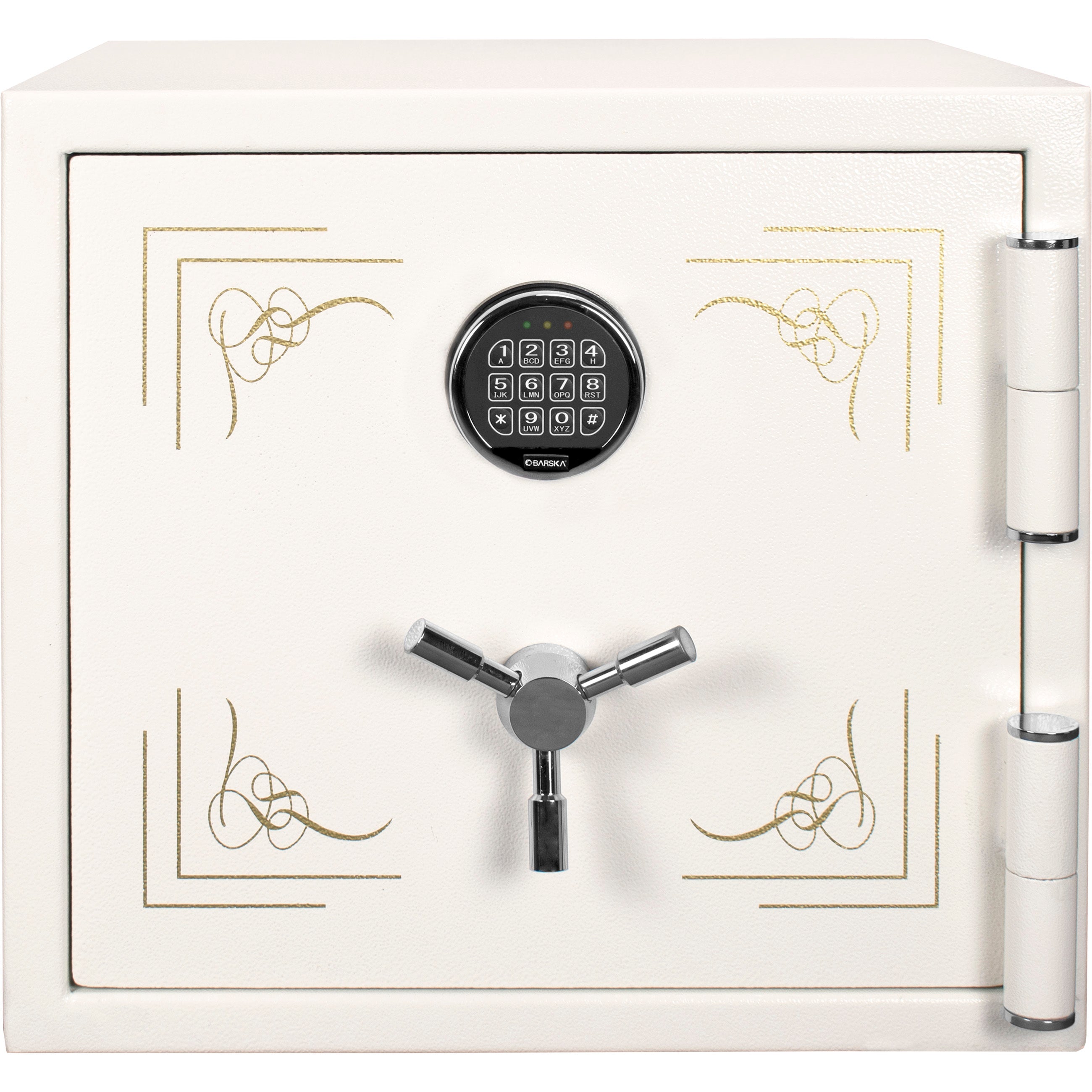 Fireproof Jewelry Safe with Keypad Lock, White Steel, 1.91 Cubic Ft | Premium Home Decor - Grand Goldman