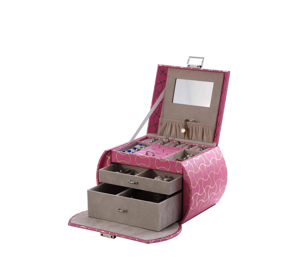 8.8' Long Travel Jewelry Organizer Case, Hot Pink - Grand Goldman Shop