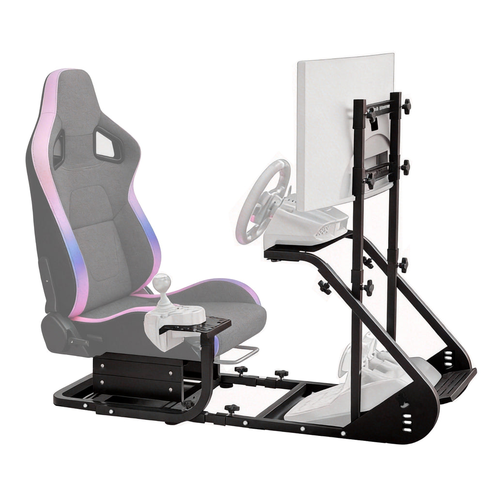 Enhanced and stable racing wheel cockpit, compatible with Fanatec, PXN, Thrustmaster, and Logitech adjustable driving simulat