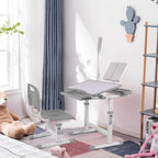 Desk for Kids Desk and Chair Set Kids Art Desk Drafting Table Desk Set with Adjustable Height, 40-Degree Tiltable Children De