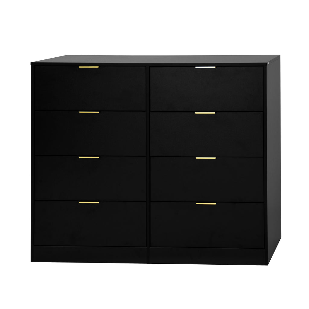 8 Drawers Dresser for Bedroom, Wood Bedroom Dresser Modern Drawer Chest, 8 Chest of Drawer, Tall Dresser for Closet, Dressers Organizer for Living Room, Closet, Hallway Black - Grand Goldman Shop
