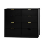 8 Drawers Dresser for Bedroom, Wood Bedroom Dresser Modern Drawer Chest, 8 Chest of Drawer, Tall Dresser for Closet, Dressers Organizer for Living Room, Closet, Hallway Black - Grand Goldman Shop