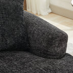 Curved Loveseat, Small Chenille Sofa with 3 Pillows, Deep Seat Couch for Apartment, Living Room, No Assembly Needed - Grand Goldman Shop