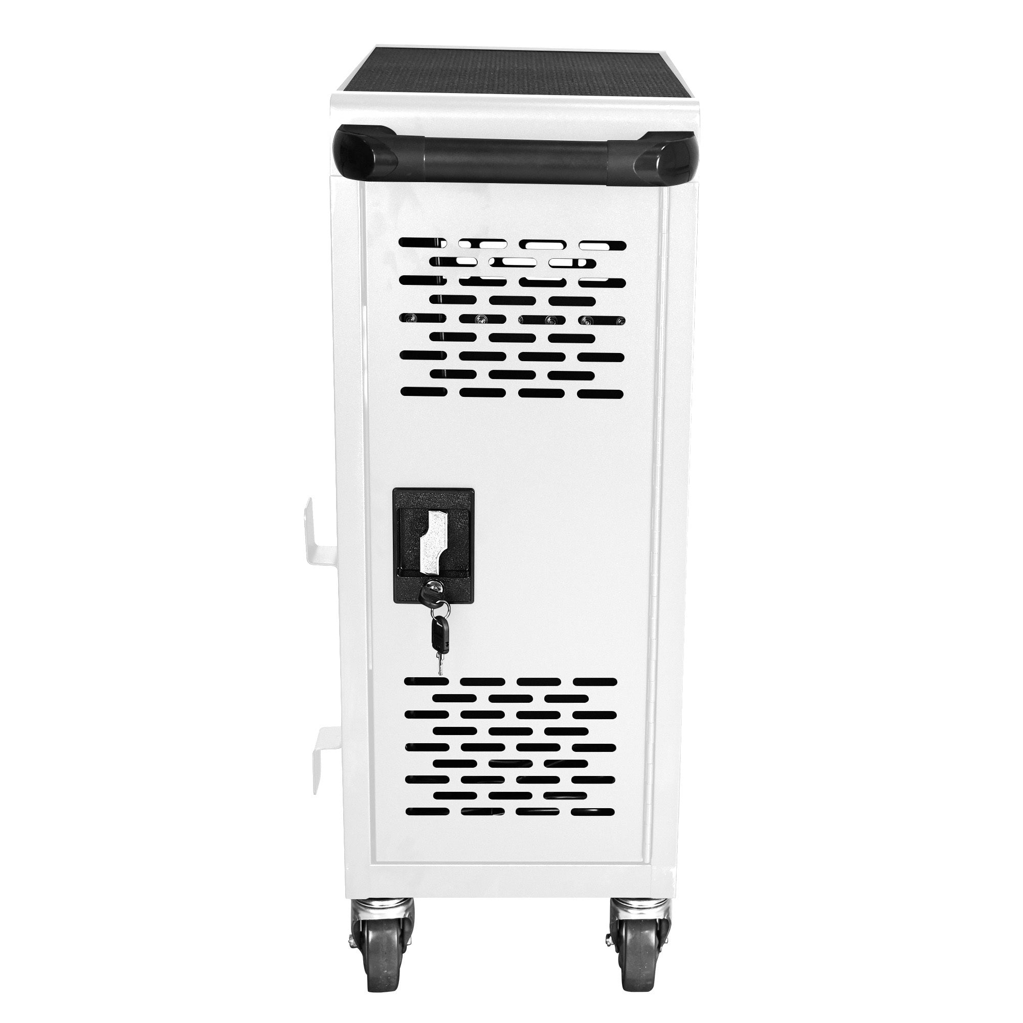 16 Bay Mobile School Charging Cart Station for Chromebook, Tablet and Laptop Computer with Power Strip Included - White - Sho