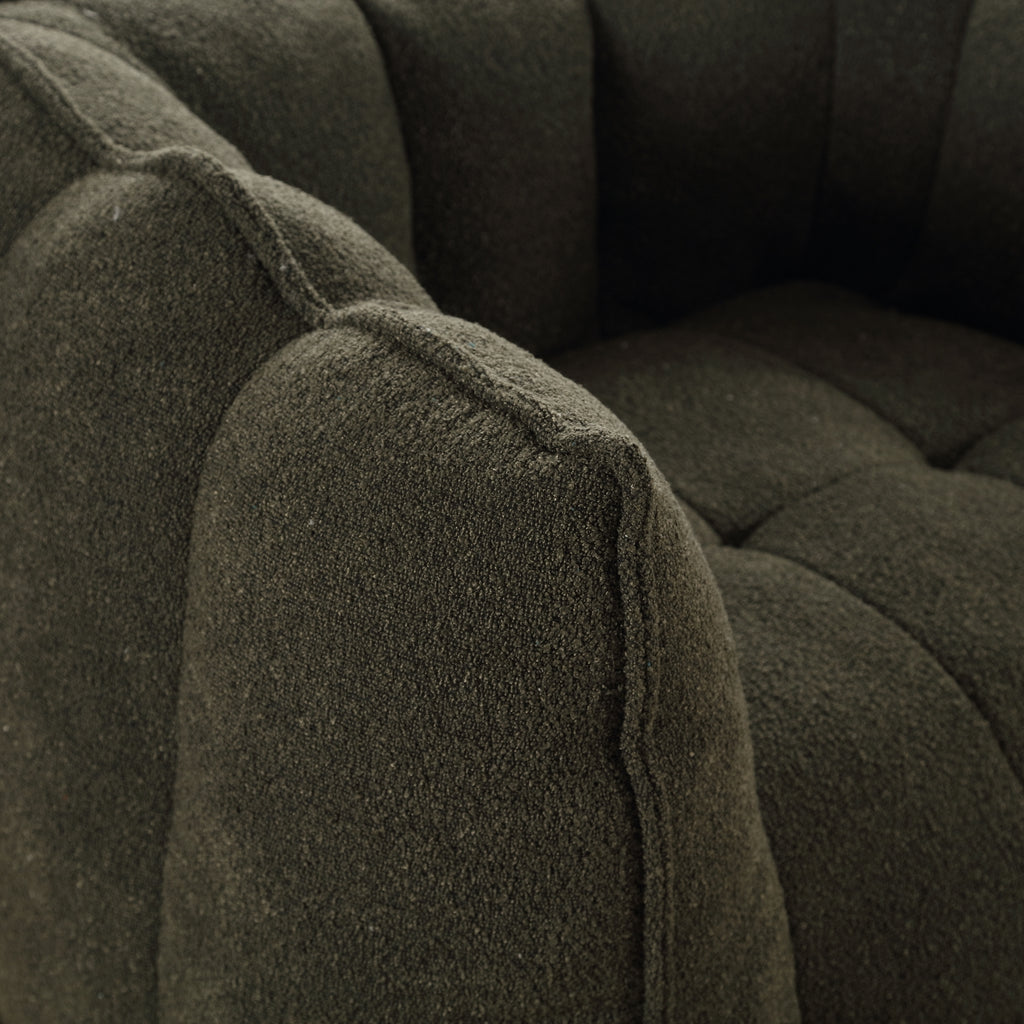 Soft Chenille Bean Bag Chair with High Resilient Foam for Living Room and Bedroom, Comfortable Square Lazy Sofa with Footstool for Adults - Grand Goldman Shop