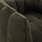 Soft Chenille Bean Bag Chair with High Resilient Foam for Living Room and Bedroom, Comfortable Square Lazy Sofa with Footstool for Adults - Grand Goldman Shop