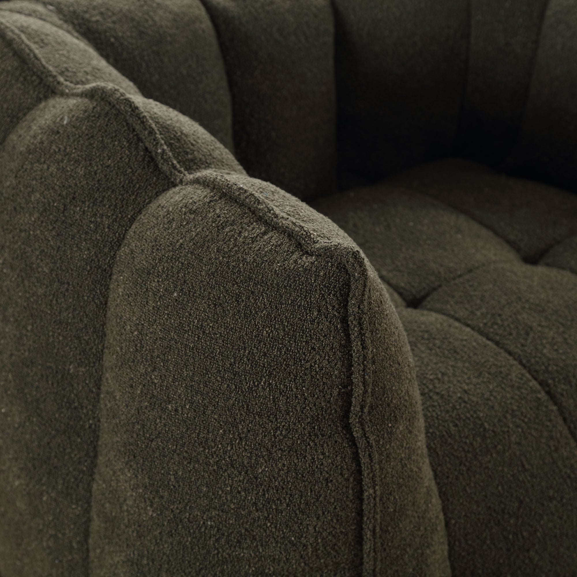 Soft Chenille Bean Bag Chair with High Resilient Foam for Living Room and Bedroom, Comfortable Square Lazy Sofa with Footstool for Adults - Grand Goldman Shop