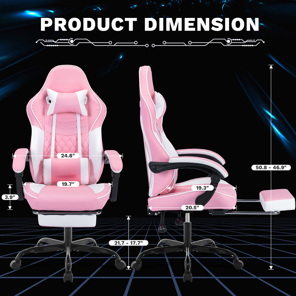 Ergonomic Video Gamer Chairs,Computer Gaming Chairs with Massage Lumbar Support and footrest,Racing Style Computer Chair Adju