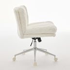 W26.4 inch  Wider Seat Office Chair,Artificial rabbit hair Home Office Chair with Metal Base,Adjustable Desk Chair Swivel Off