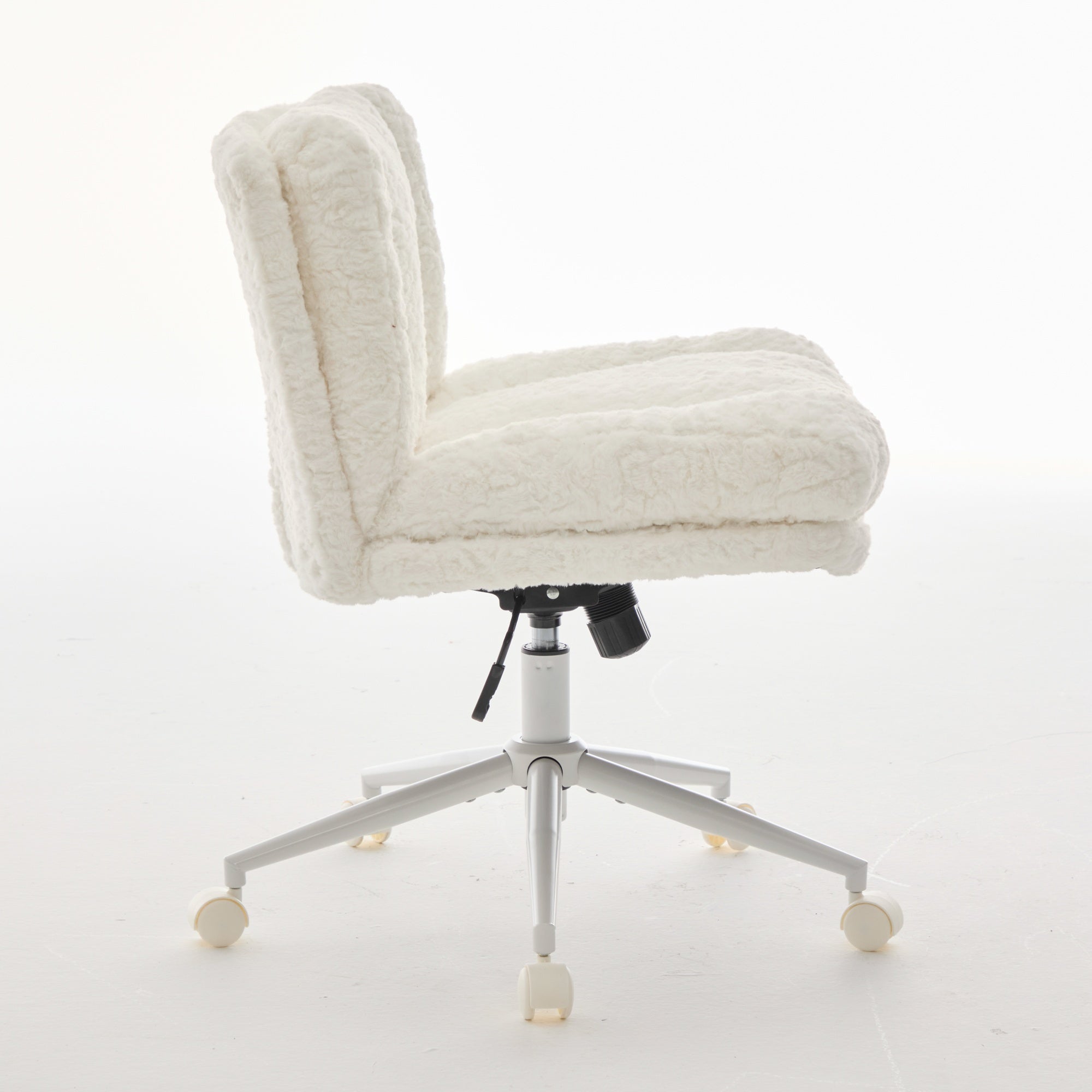 W26.4 inch  Wider Seat Office Chair,Artificial rabbit hair Home Office Chair with Metal Base,Adjustable Desk Chair Swivel Off