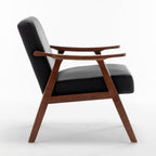 Mid-Century Modern Wingback Accent Chair with Solid Wood Frame and Extra-Thick Backrest – Lounge Chair for Living Room, Bedroom, or Reading Room - Grand Goldman Shop