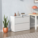 Lateral File Cabinet 2 Drawer, 35.4 Inch Wide Metal Filing Cabinet for Home Office, Locking File Cabinet with Anti-Tip Interl