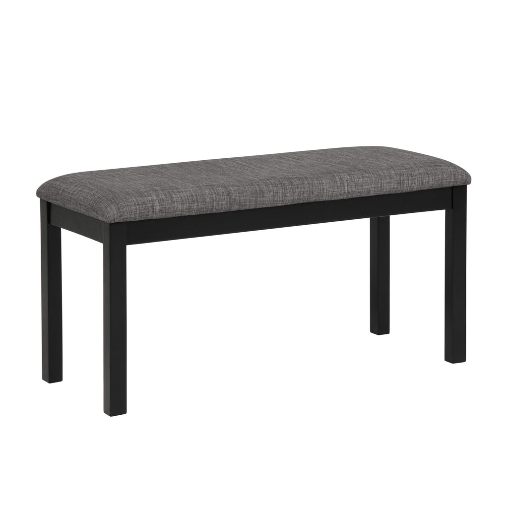 Modern 6-Piece Dining Table Set with Bench and Chairs for Dining Room or Kitchen – Light Grey & Black Two-Tone - Grand Goldman Shop