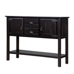 48'' Solid Wood Sideboard Console Table with 2 Drawers and Cabinets and Bottom Shelf, Retro Style Storage Dining Buffet Server Cabinet for Living Room Kitchen Dining Room (Espresso - Grand Goldman Shop