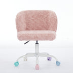 A&A Furniture Office Chair,Artificial rabbit hair Home Office Chair with Metal Base,Adjustable Desk Chair Swivel Office Chair