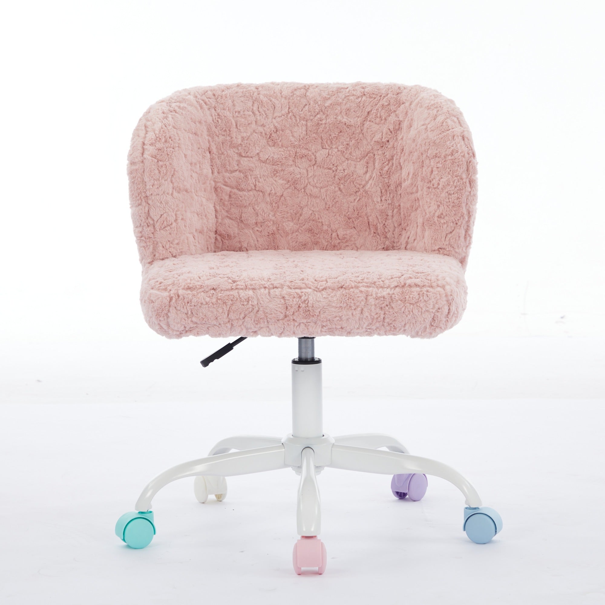 A&A Furniture Office Chair,Artificial rabbit hair Home Office Chair with Metal Base,Adjustable Desk Chair Swivel Office Chair