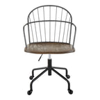 Adjustable Office Chair in Black Metal and Dark Walnut Wood - Grand Goldman