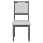 TREXM 6-Piece Retro Dining Table Set for 6, 60' Wood Kitchen Table and Chairs Set of 4 with Bench Designed Trestle Base for kitchen & Dining Room (Gray) - Grand Goldman Shop