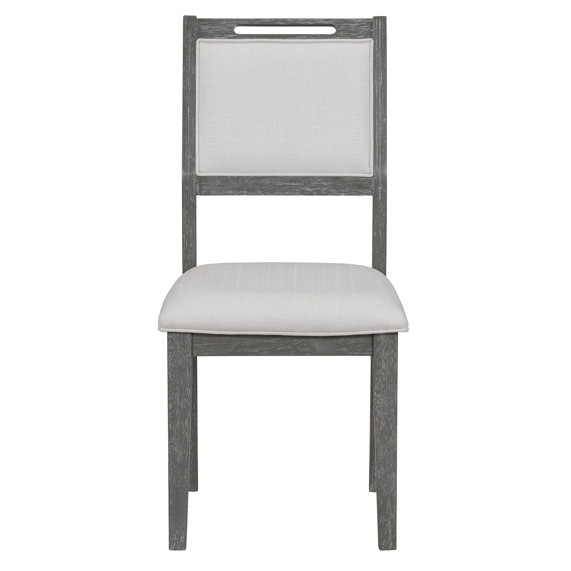 TREXM 6-Piece Retro Dining Table Set for 6, 60' Wood Kitchen Table and Chairs Set of 4 with Bench Designed Trestle Base for kitchen & Dining Room (Gray) - Grand Goldman Shop