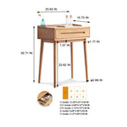 Solid Wood Oak Bistro Table Desk with Storage Drawer and Natural Finish, 60cm Width - Grand Goldman Shop