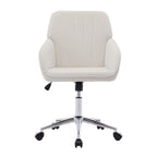 TY Adjustable Office Chair, Ergonomic Swivel Chair, Velvet Backrest Seat, Comfortable for Long Sitting, Beige | Premium Home 