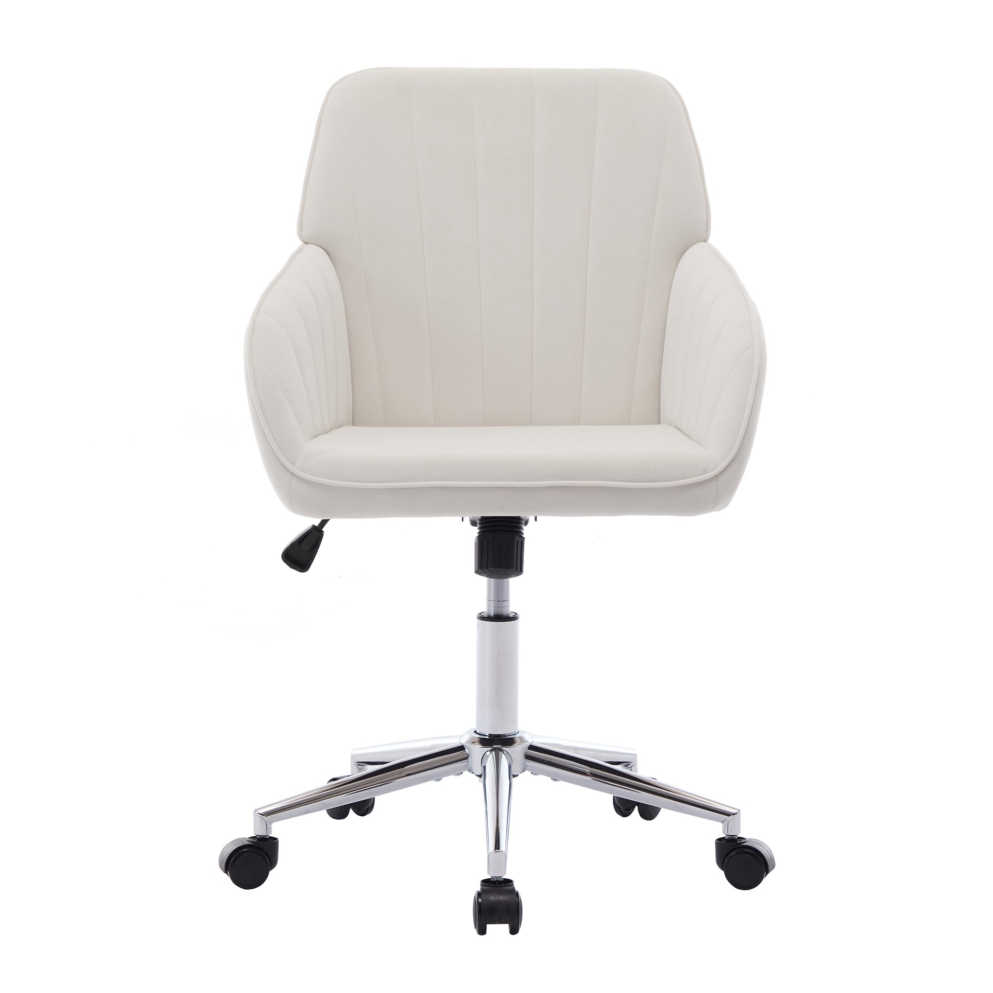 TY Adjustable Office Chair, Ergonomic Swivel Chair, Velvet Backrest Seat, Comfortable for Long Sitting, Beige | Premium Home 