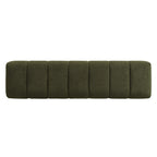 Upholstered Dining Bench for Dining Room, No-Assembly End of Bed Entryway Bench Ottoman for Bedroom Living Room, Green Boucle Fabric Stool Top Wood Leg 300 LBS Weight Capacity - Grand Goldman Shop
