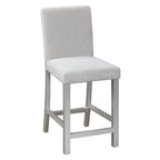 5 Piece Counter Height Table Set, Wooden Kitchen Table Set with Square Table and 4 Upholstered Chairs, Counter Height Dining Table with Crystal Decoration and Chair Set, Silver Grey - Grand Goldman Shop