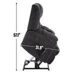 Dual Motor Heat Massage Infinite Position Up to 350 LBS Electric Power Lift Recliners with Power-Remote, Medium-firm and Heavy Duty, Grey - Grand Goldman Shop