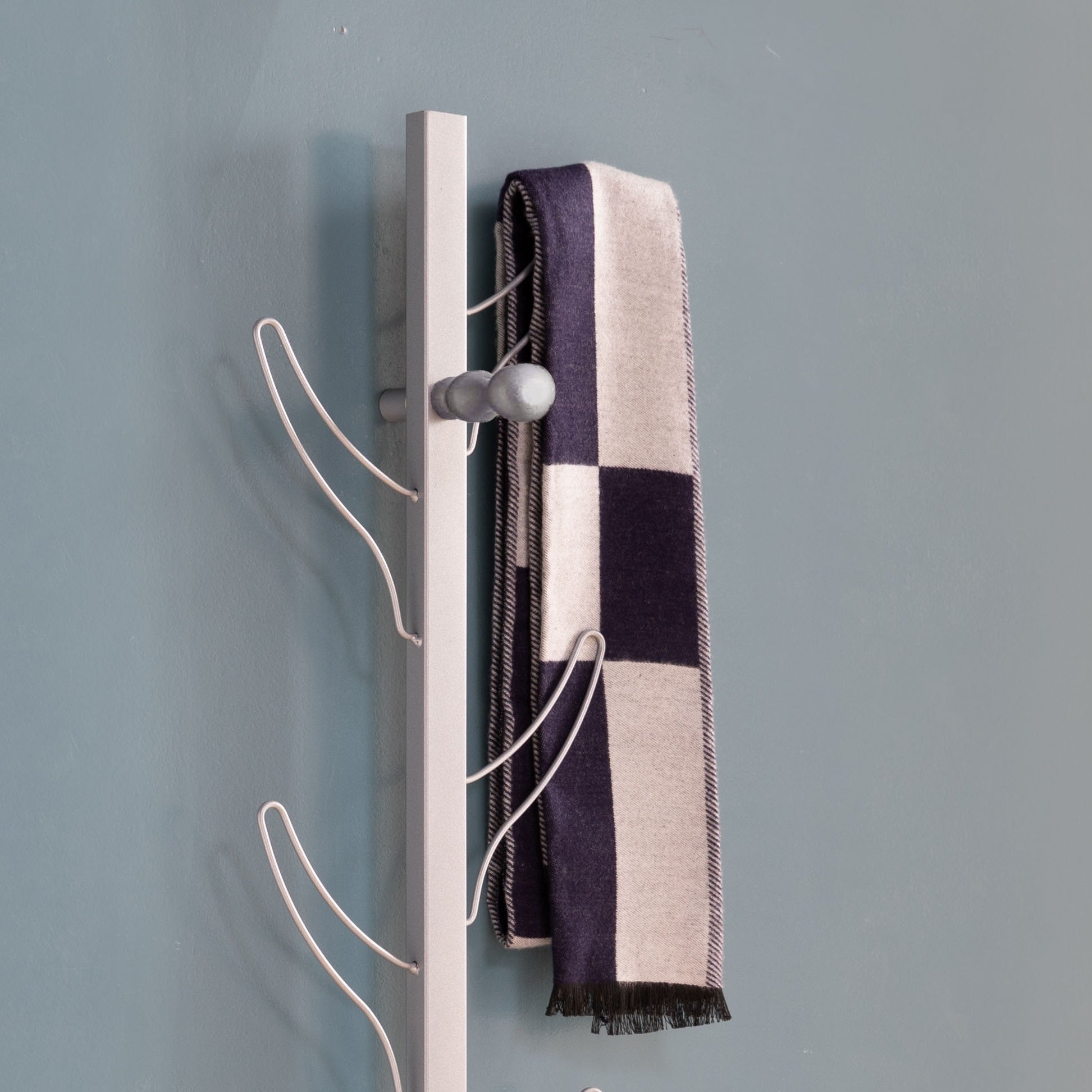 Vertical Eight Hook Coat Rack Wall Mount - Silver - Grand Goldman Shop