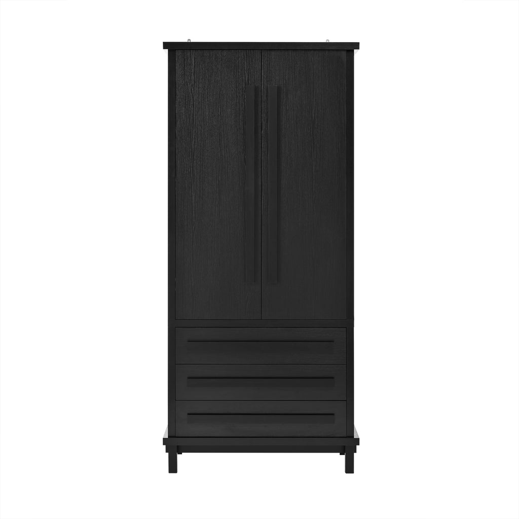 70' Kitchen Pantry Cabinet with 2 Cabinet Shelves,Luxurious Wooden Cupboard with 6 Door Shelves and 3 Drawers for Kitchen, Dining Room,Black - Grand Goldman Shop