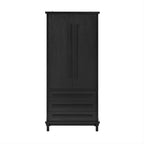 70' Kitchen Pantry Cabinet with 2 Cabinet Shelves,Luxurious Wooden Cupboard with 6 Door Shelves and 3 Drawers for Kitchen, Dining Room,Black - Grand Goldman Shop