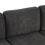 Black Convertible L-shaped Sofa Couch with Storage, Cup Holders, USB Ports, Chenille Fabric, 83.5' - Grand Goldman Shop