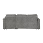 Modern L-shaped Convertible Sofa Bed with Storage, Cup Holders, USB Ports, Gray Chenille, 83.5' - Grand Goldman Shop