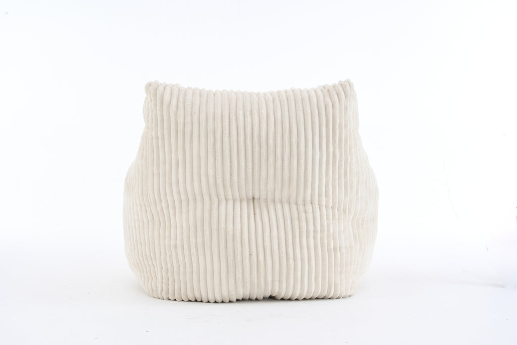 010-Soft Fluffy Corduroy Fabric Bean Bag Chair Filled With Memory Sponge,Beige - Grand Goldman Shop