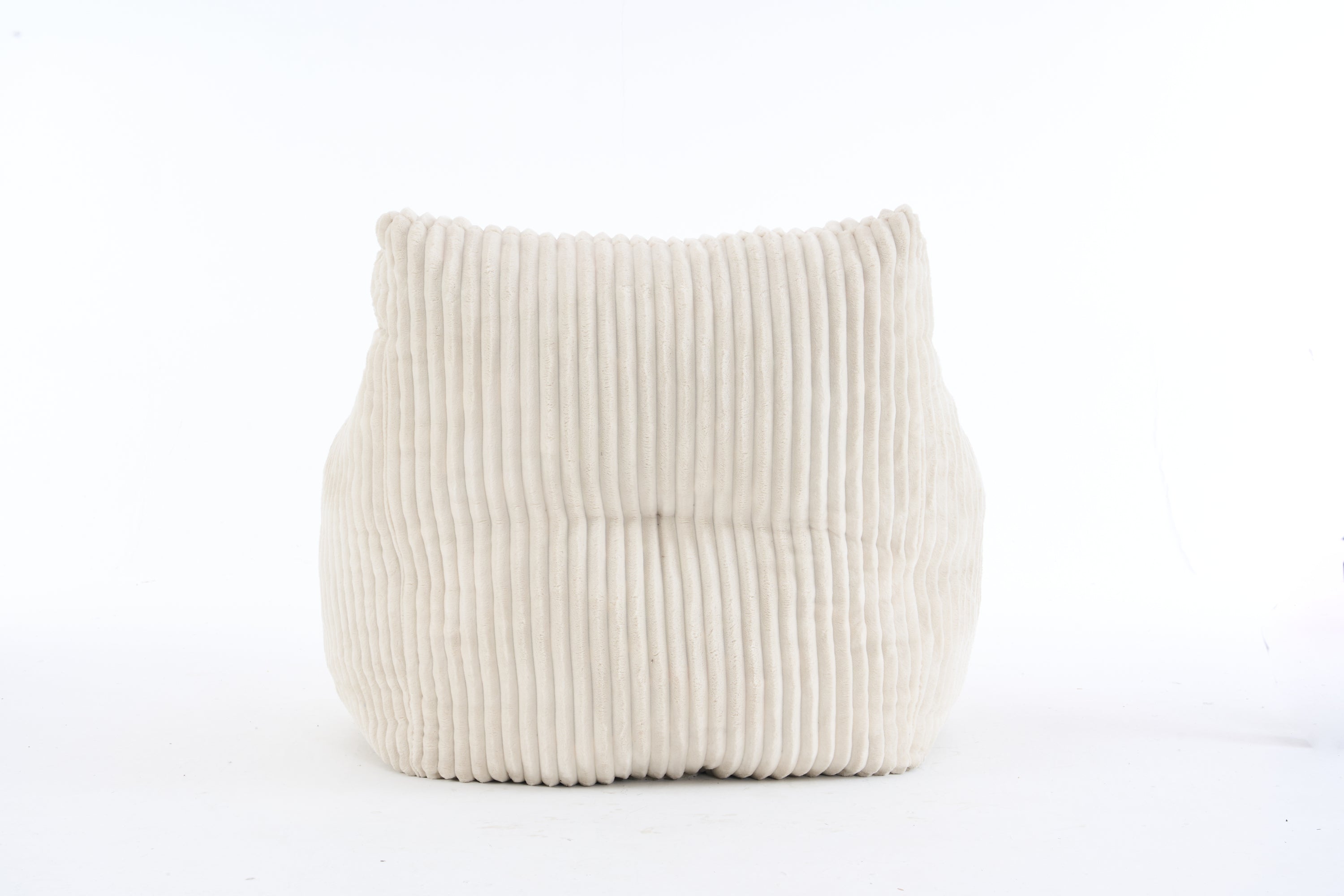 010-Soft Fluffy Corduroy Fabric Bean Bag Chair Filled With Memory Sponge,Beige - Grand Goldman Shop