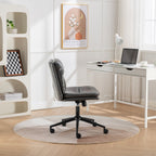 Bizerte Adjustable Swivel Criss-Cross Chair, Wide Seat/ Office Chair /Vanity Chair, Gray | Premium Home Decor - Grand Goldman