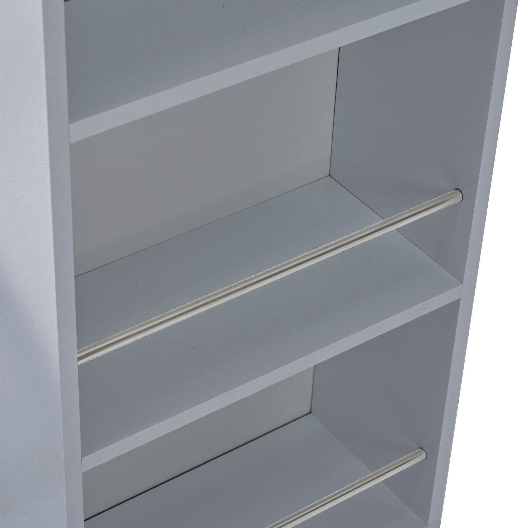 K&K Rolling Kitchen Island With Extended Table, Kitchen Island on Wheels with LED Lights,Power Outlets and 2 Fluted Glass Doors, Kitchen Island with a Storage Compartment and Side 3 Open Shelves, Grey - Grand Goldman Shop
