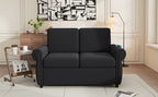 Orisfur Pull Out Sofa Bed Loveseat Sleeper with Twin Size Memory Foam Mattress & USB Ports, Black Linen - Grand Goldman Shop