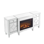 W 57' X D 15 ' X H 25.6' Flash silver combination TV fireplace cabinet - Grand Goldman Shop