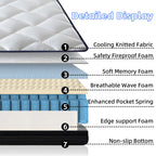 Cool 10 Inch Plush Gel Memory Foam Pocket Spring Hybrid Mattress In A Box With Certipur-US Certified Memory Foam - Grand Goldman Shop